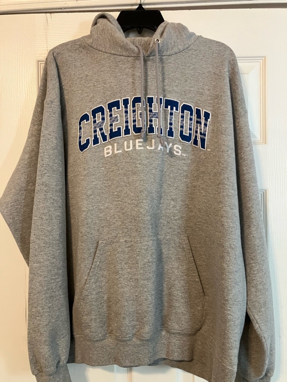 Creighton Blue Jays Champion Mens XL Gray Hooded Sweatshirt Embroidered